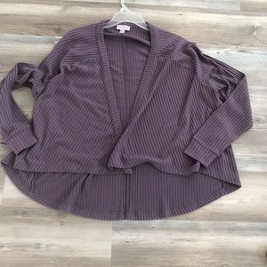 AnyBody Ribbed Knit Cardigan, oversized small, pit to pit measures 25